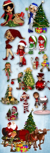 Рождественский сказочный 3D скрап-комплект - Рождественские эльфы 