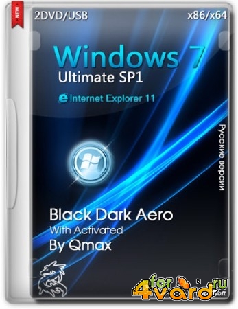Windows 7 SP1 Ultimate x86/x64 Black Dark Aero by -=Qmax=- (2014/RUS)