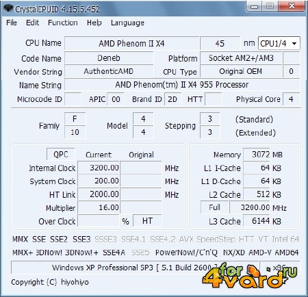 CrystalCPUID 4.15.5.452e (x86/x64) Portable
