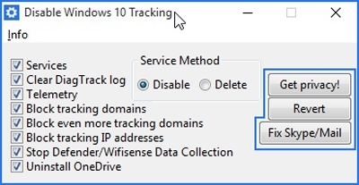 Disable Windows 10 Tracking 2.4 Portable