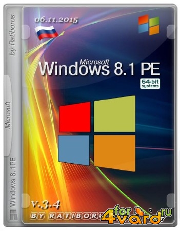 Windows 8.1 PE v.3.4 by Ratiborus (x64/2015/RUS)